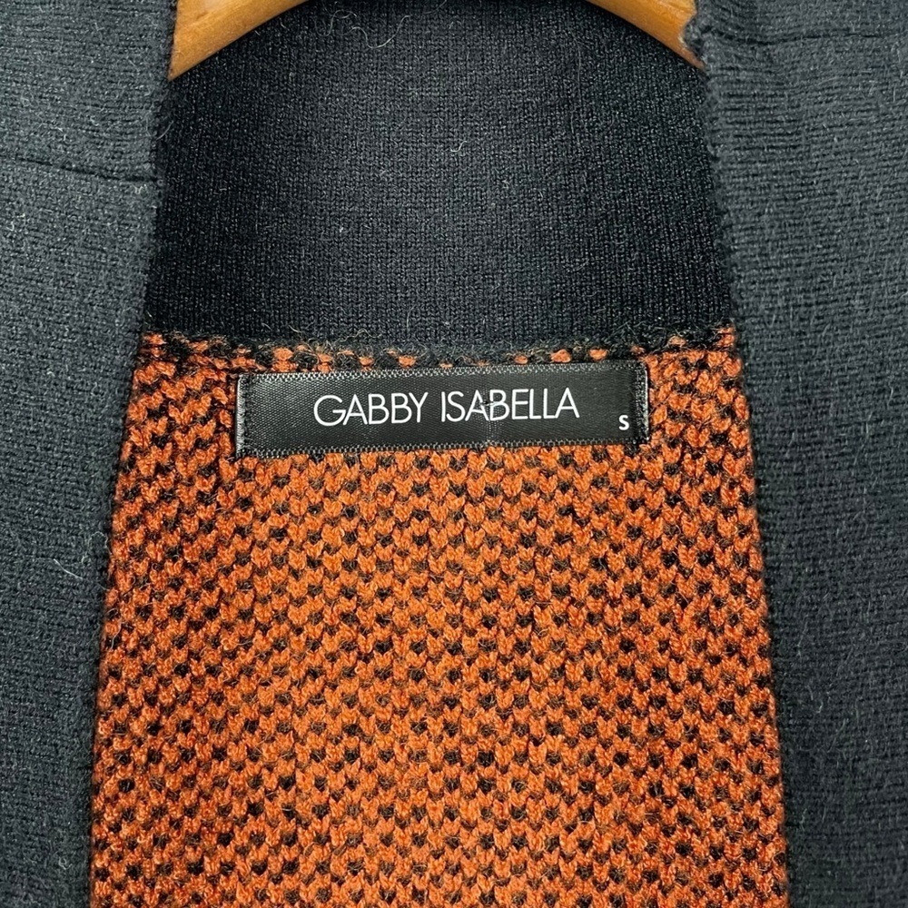 Gabby Isabella Penny Knit Duster Open Front Vest in Copper and Black Size S - Picture 5 of 6